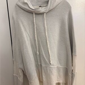 Free People Sweater with Linen Detailing